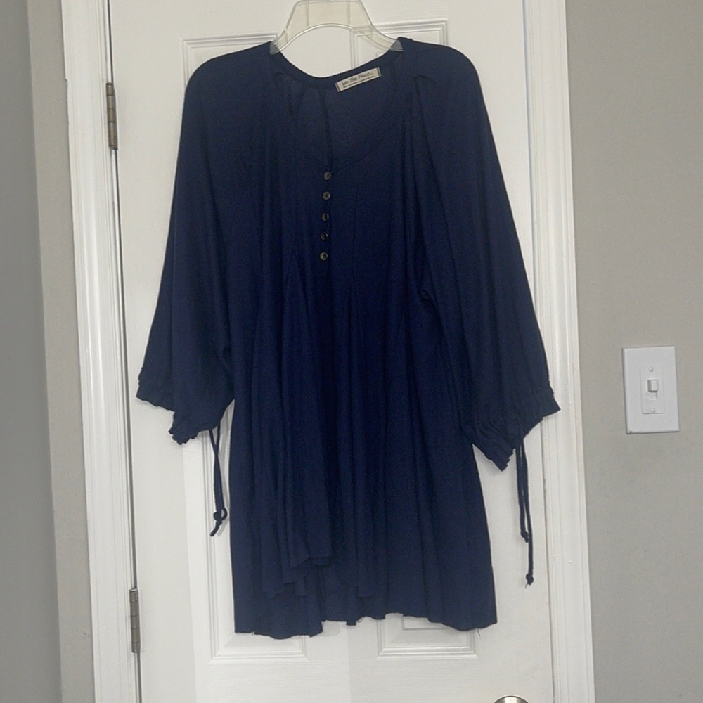 Navy Blue Free People Oversized Tunic Dress